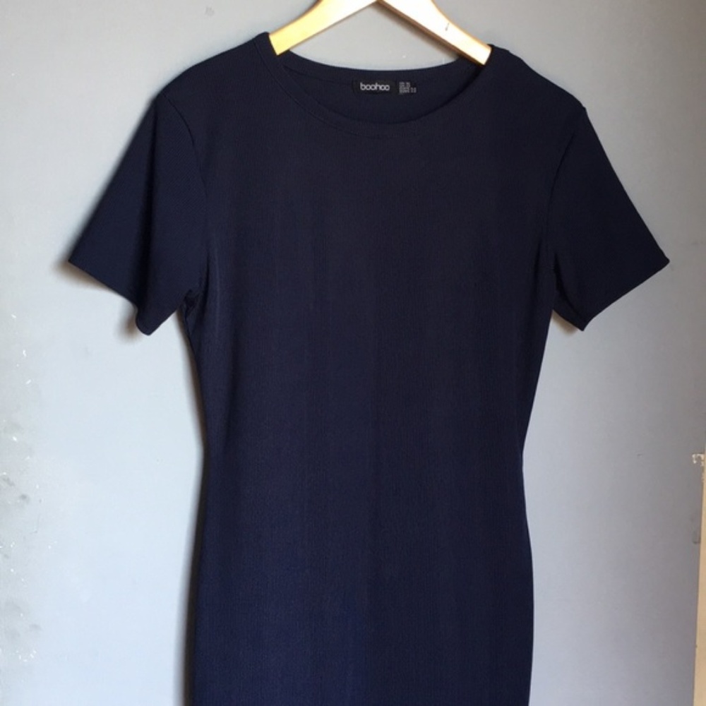 BOOHOO Ribbed Bodycon Dress